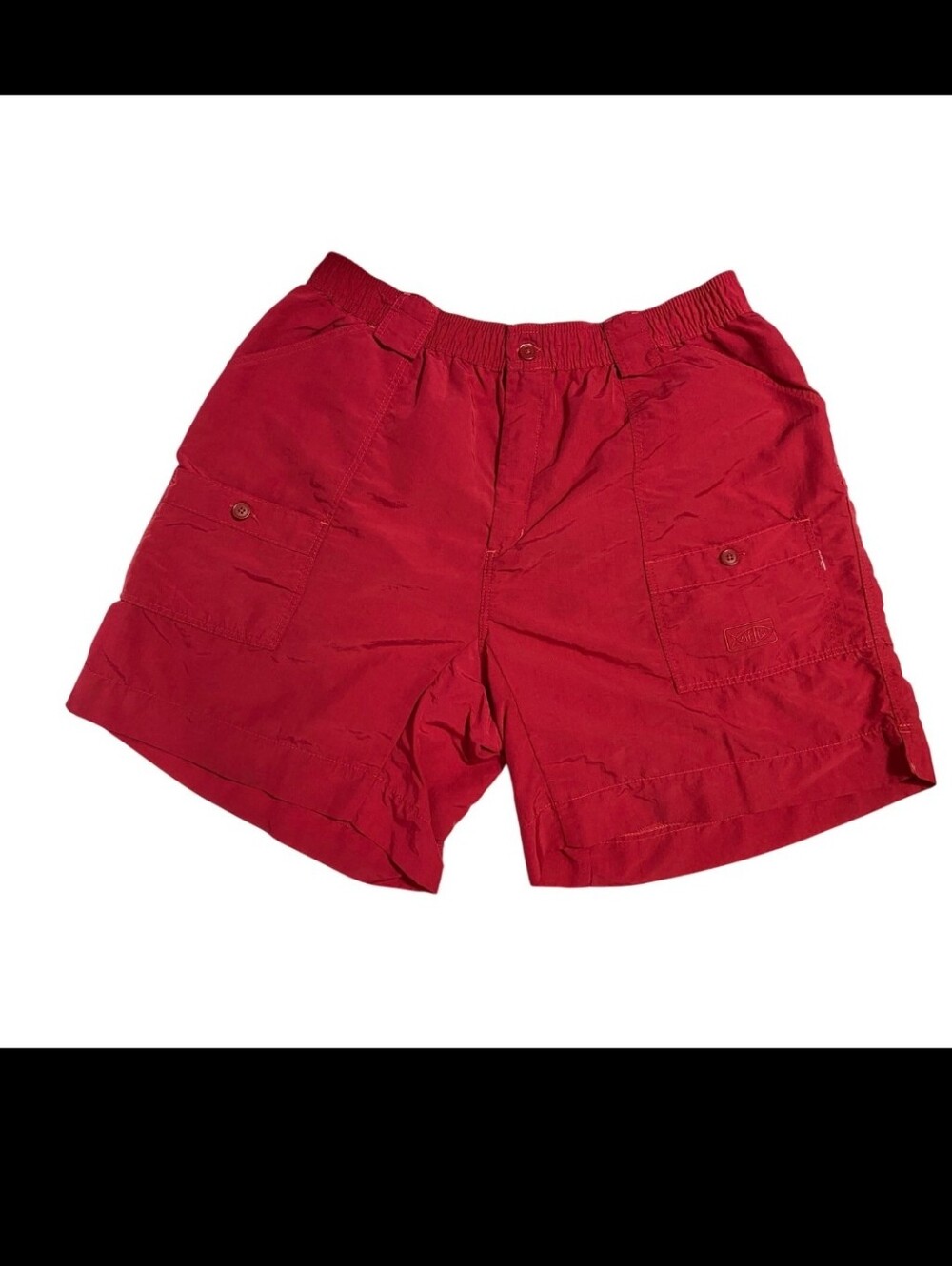 AFTCO Blue Water Men's Cargo Shorts Fishing Nylon Red Sz 34